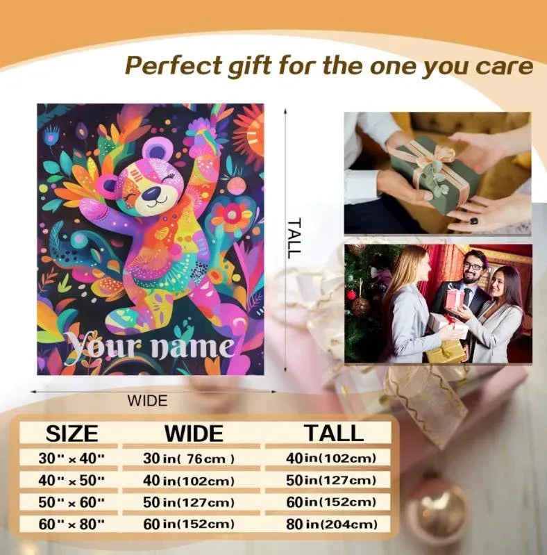 Personalized Teddy Bear Blanket: Patchwork Maximalist Throw - Dream Dragons