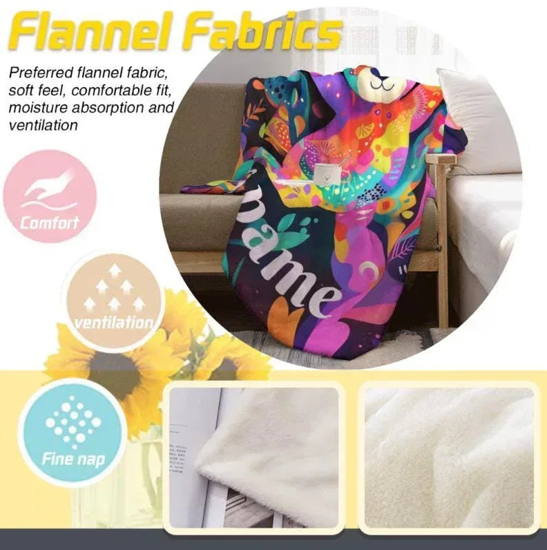 Personalized Teddy Bear Blanket: Patchwork Maximalist Throw - Dream Dragons