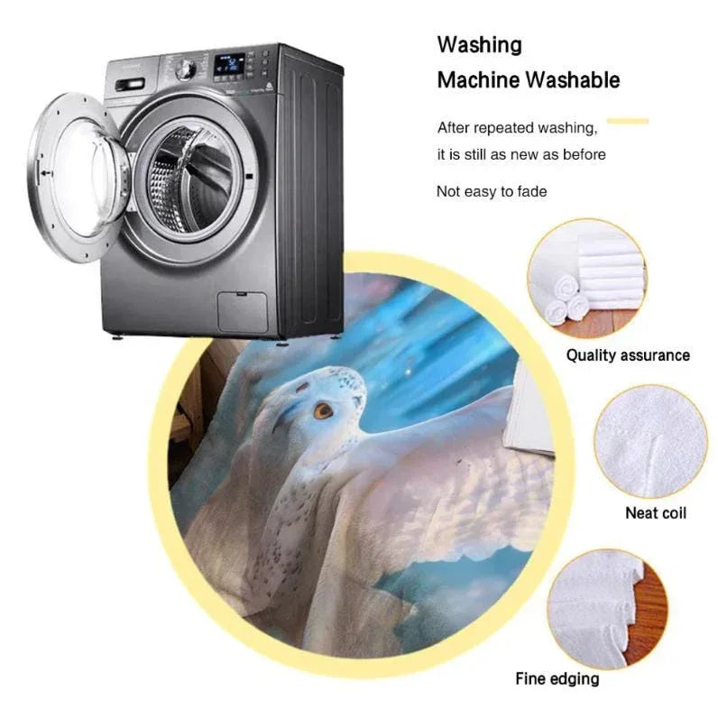 Personalized Wizarding Owl Blanket: Harry Potter Theme, Custom Flannel Fleece Name Throw - Dream Dragons