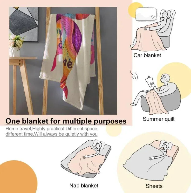 Personalized Butterfly Blanket: Vibrant Flannel Fleece Throw, Colourful Custom Name Gift - Dream Dragons