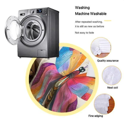 Personalized Butterfly Blanket: Vibrant Flannel Fleece Throw, Colourful Custom Name Gift - Dream Dragons