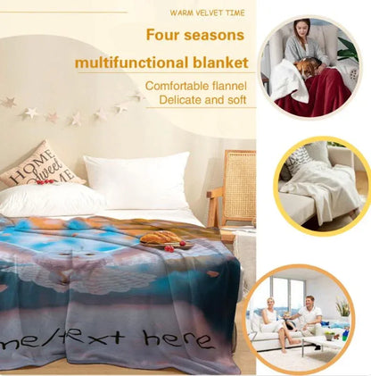 Personalized Hedwig Owl Blanket: Magical Bird Forest Fleece Throw, Super Soft Name Gift - Dream Dragons