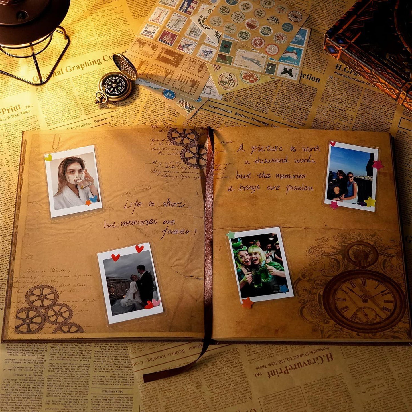 Zodiac Scrapbook Album: Retro Adventure Memory Book, Photo Memory Journal, Keepsake Diary - Dream Dragons