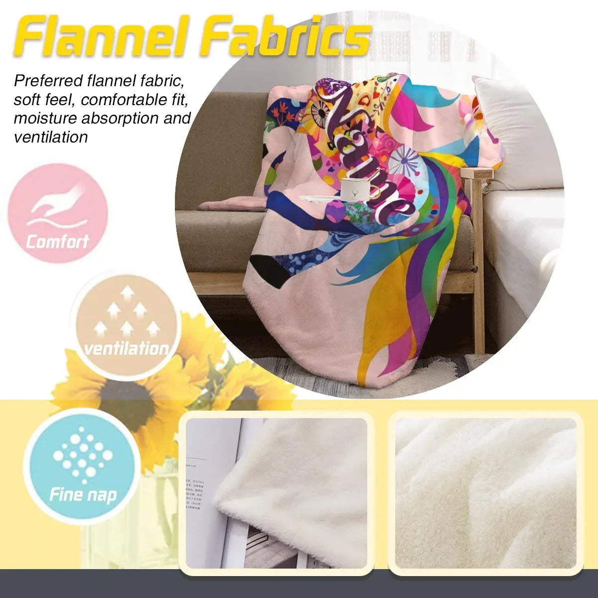 Personalized Unicorn Blanket: Vibrant Fantasy Flannel Fleece Throw, Pink and Super Soft - Dream Dragons