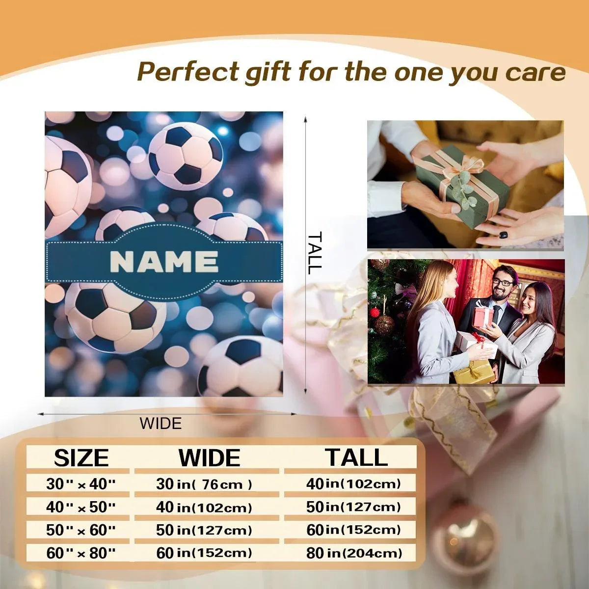 Personalized Football Blanket: Soft Microfiber Flannel Fleece Throw for Soccer Fans, Sport Name Gift - Dream Dragons