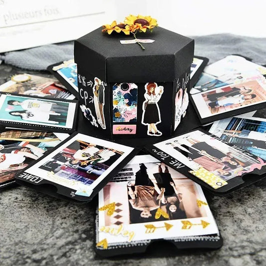 Photo Gift Explosion Surprise Box: Personalized Pop-Up Memory Keepsake, DIY Scrapbooking Album - Dream Dragons