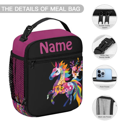 Personalized Kids School Set: Backpack, Lunch Tote & Pen Pouch, Name Gift - Dream Dragons