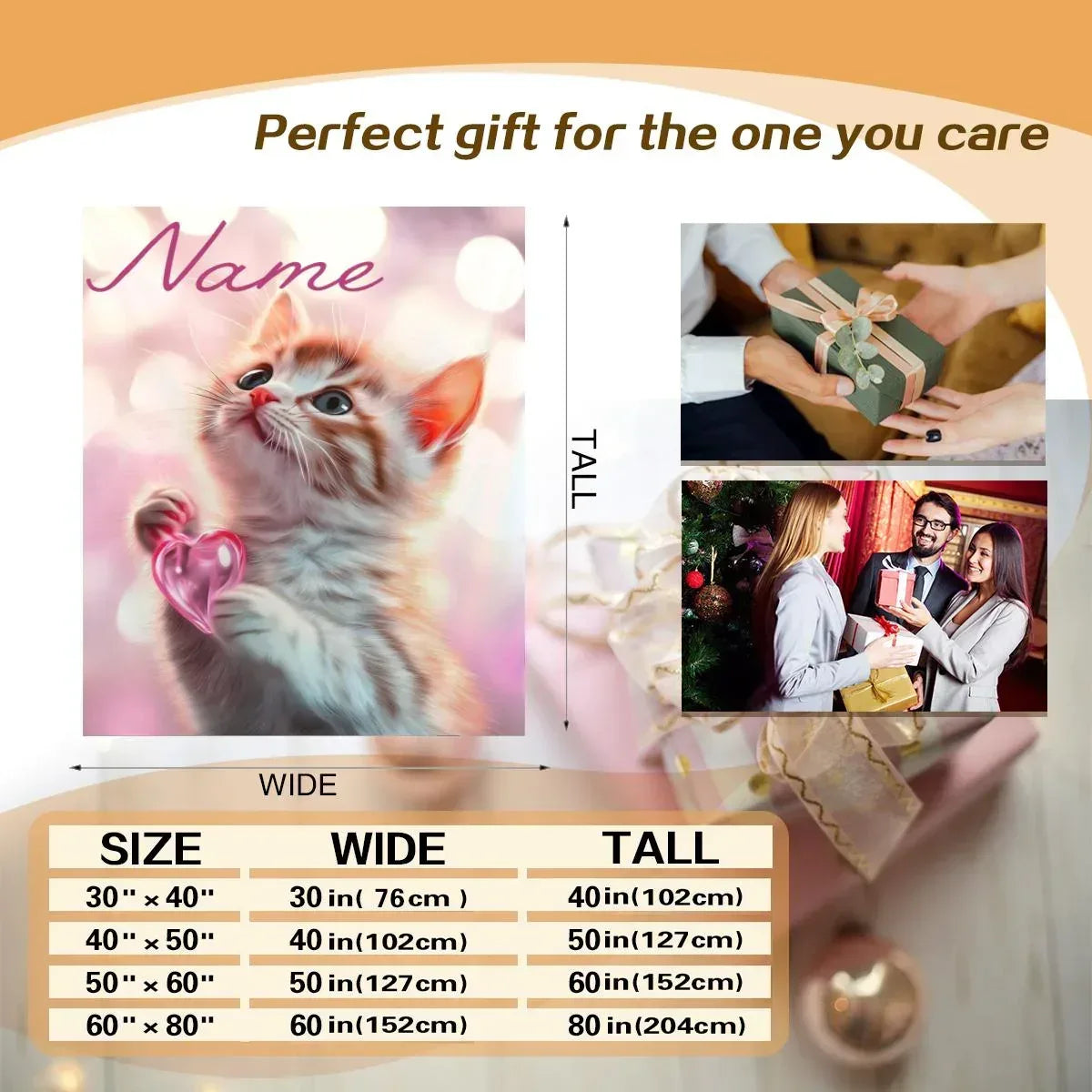 Personalized Kitten Blanket: Whimsical Heart Flannel Fleece Throw, Pink Kitty Cat Lover Gift - Dream Dragons