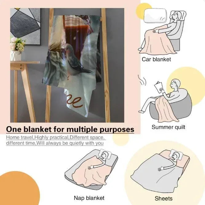 Personalized Winter Owl Flannel Blanket: Snowy Forest Design, Flannel Fleece Throw Name Gift - Dream Dragons