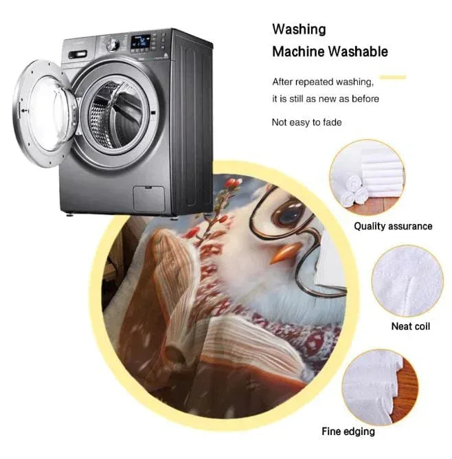 Personalized Winter Owl Flannel Blanket: Snowy Forest Design, Flannel Fleece Throw Name Gift - Dream Dragons