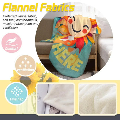 Personalized Sunny Sunshine Sunflower Blanket: Custom Name Gift, Flannel Fleece Throw - Dream Dragons