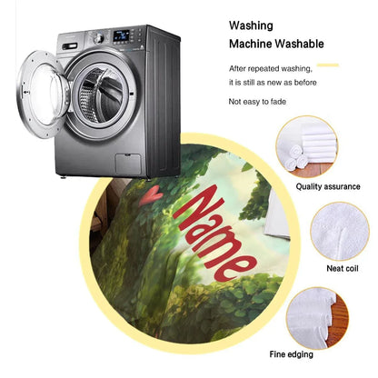 Personalized Garden Heart Blanket: Lush Greenery Plant Microfiber Fleece Throw, Romantic, Lovely Gift - Dream Dragons