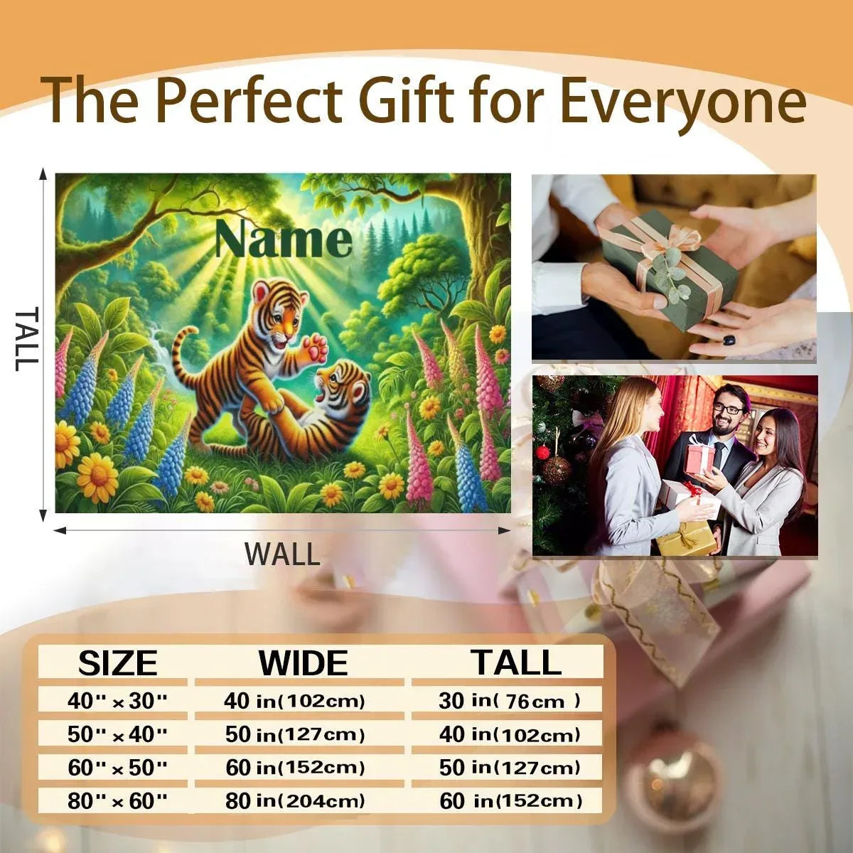 Personalized Tiger Blanket: Enchanted Forest Jungle Adventure Throw, Soft Flannel Fleece Throw - Dream Dragons