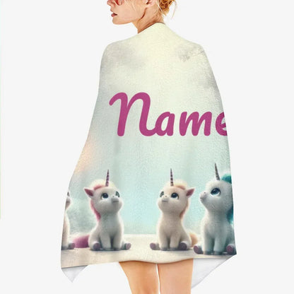 Personalized Unicorn Beach Towel: Soft Microfiber Summer Accessory, Swimming pool Towel - Dream Dragons