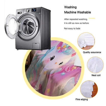 Personalized Kitty& Unicorn Fleece Blanket: Custom Name Throw, Soft Flannel - Dream Dragons