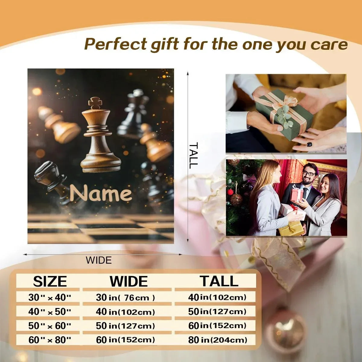 Personalized Chess Blanket: Grandmaster Soft Flannel Fleece Throw, Custom Name Gift - Dream Dragons