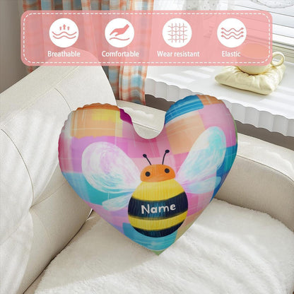 Personalized Bee Heart Pillow: Dutch Velvet Plush Nursery Decor - Filled with Fluffy Cotton - Dream Dragons