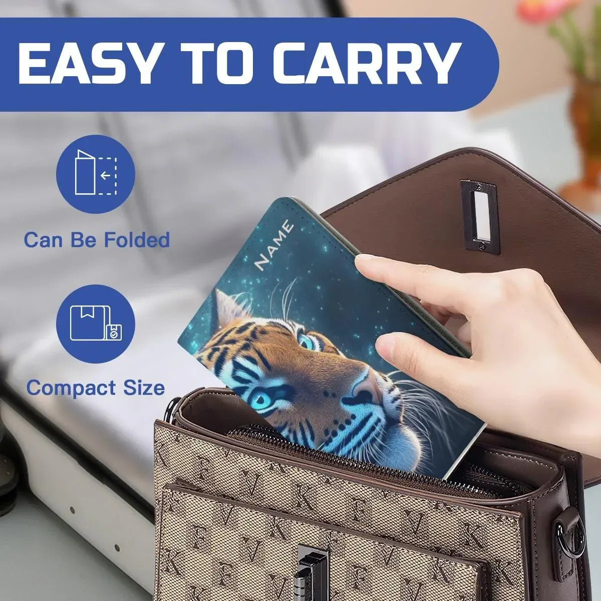 Personalized Tiger Passport Holder: Jungle Animal Design, Travel Gift, Holiday - Dream Dragons