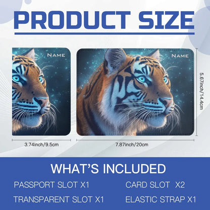 Personalized Tiger Passport Holder: Jungle Animal Design, Travel Gift, Holiday - Dream Dragons