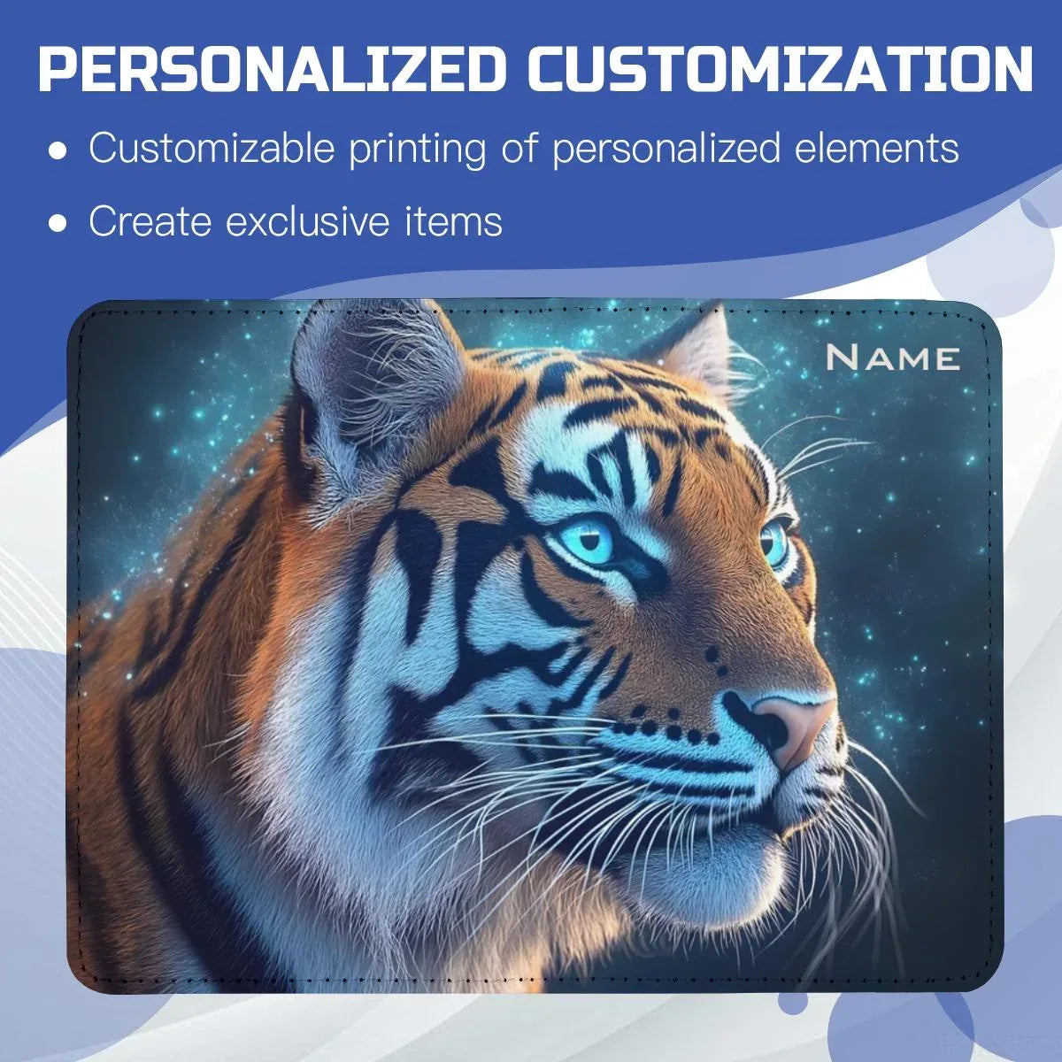 Personalized Tiger Passport Holder: Jungle Animal Design, Travel Gift, Holiday - Dream Dragons