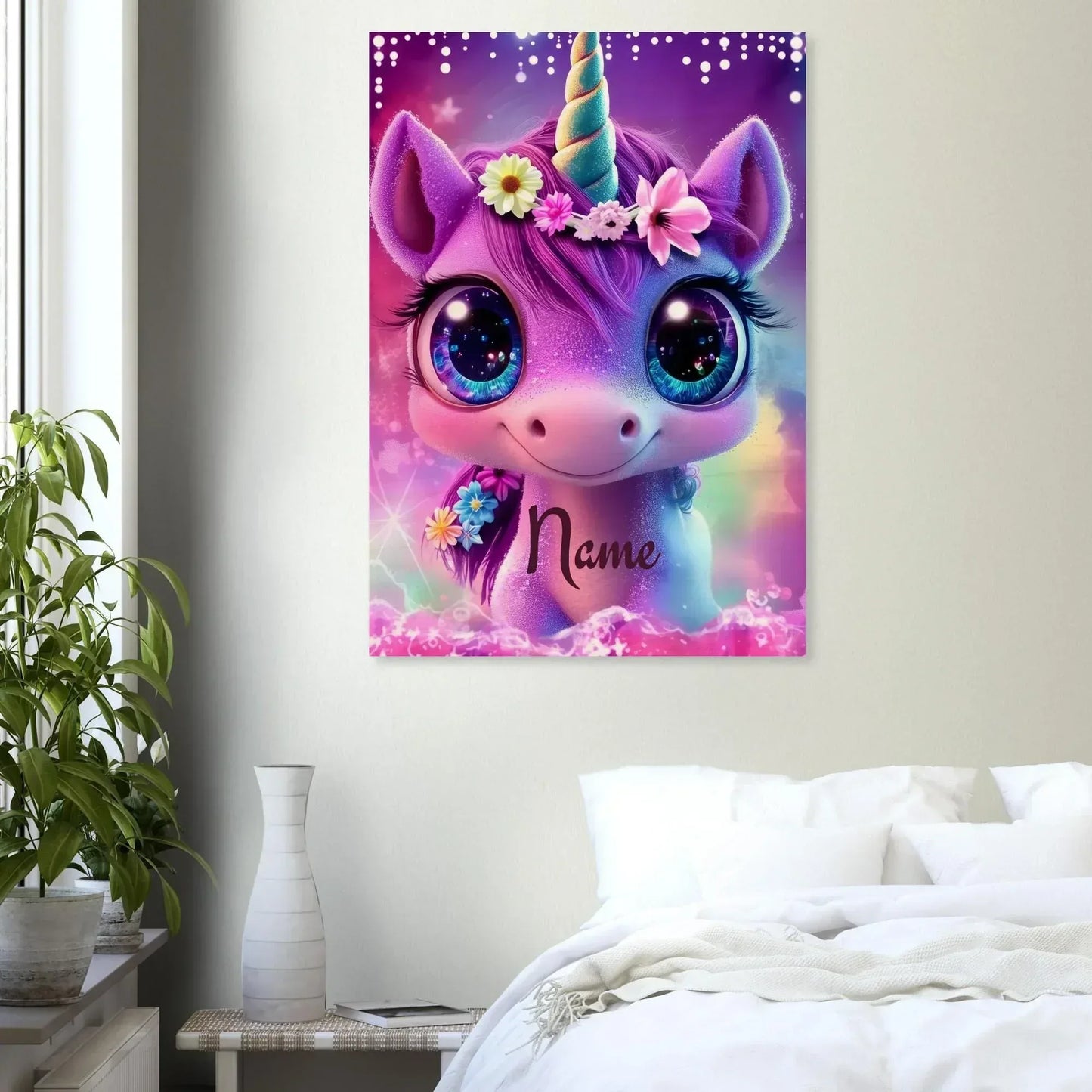 Personalized Unicorn Wall Art: Wood Name Print Nursery Decor - Dream Dragons