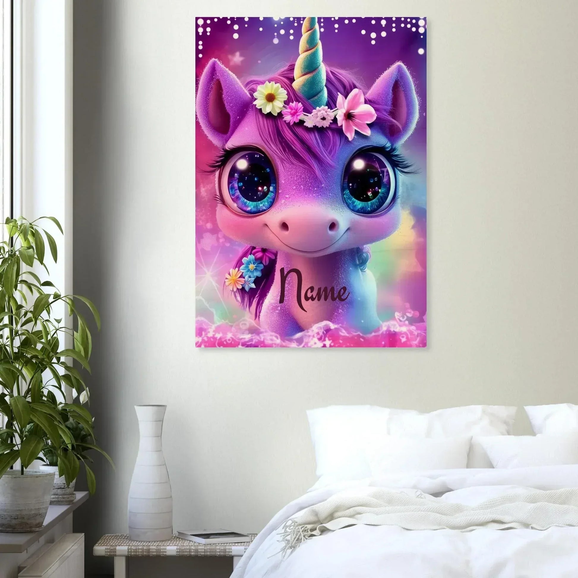 Personalized Unicorn Wall Art: Wood Name Print Nursery Decor - Dream Dragons