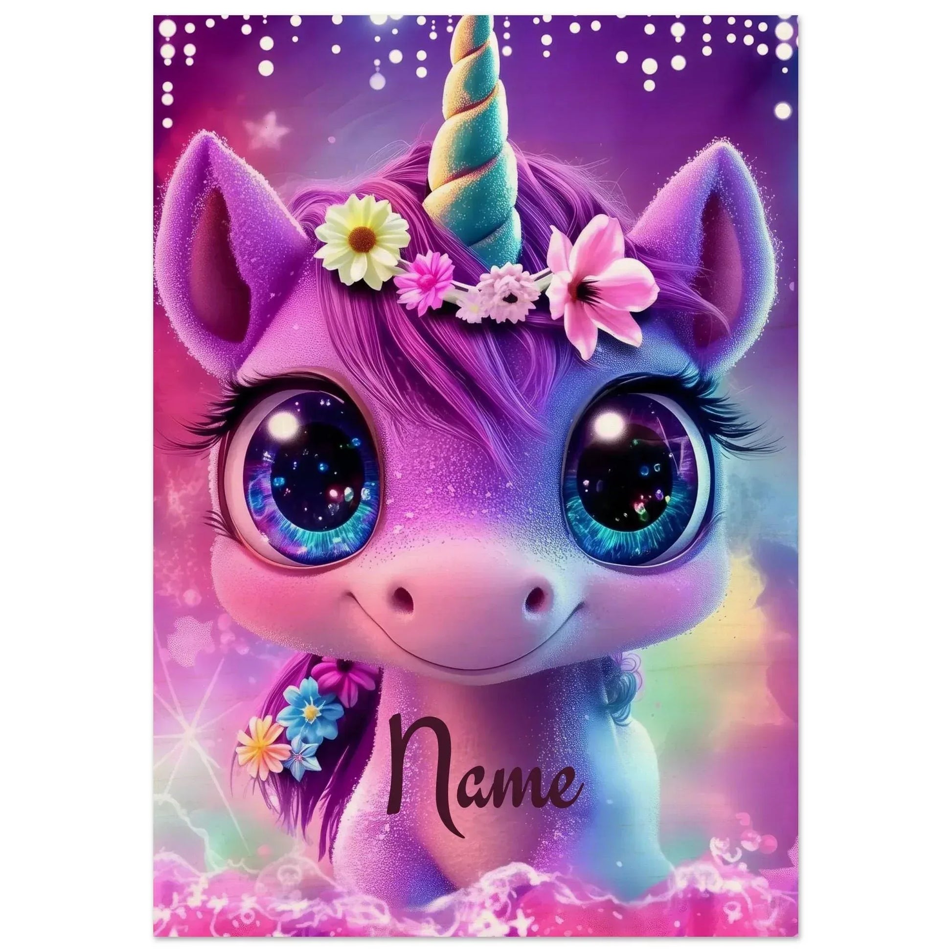 Personalized Unicorn Wall Art: Wood Name Print Nursery Decor - Dream Dragons