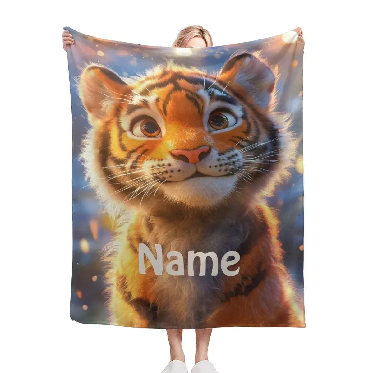 Personalized Baby Tiger Blanket: Soft Microfiber Jungle Nursery Throw, Super Soft Name Gift - Dream Dragons