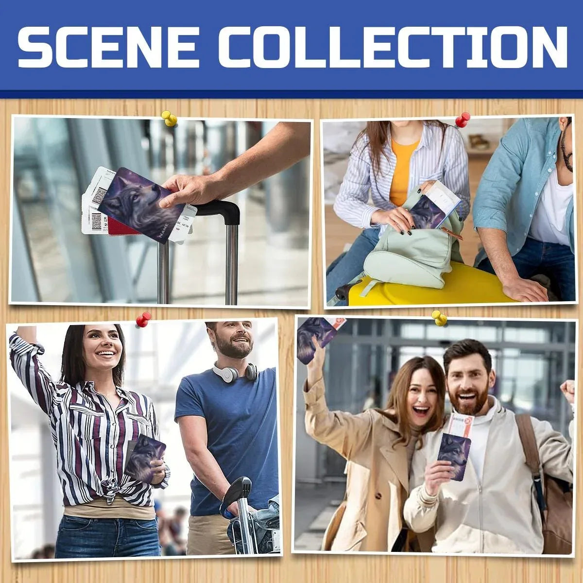 Personalized Galaxy Wolf Passport Holder: Cosmic Purple Travel Cover - Dream Dragons