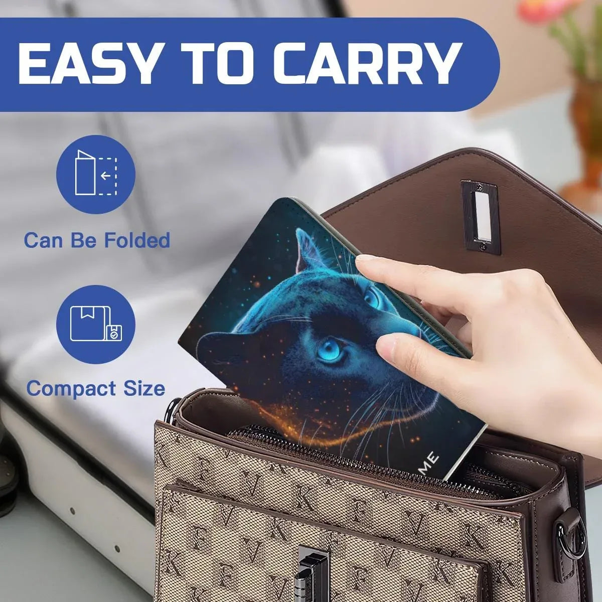 Personalized Celestial Panther Passport Holder: Cosmic Jungle Travel Wallet, Holiday - Dream Dragons