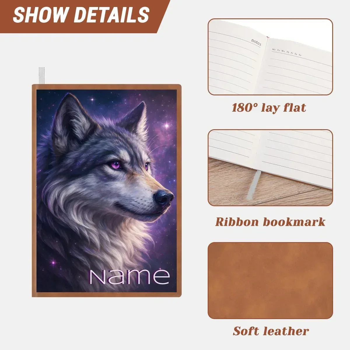 Personalized Mystical Wolf Journal: Galaxy A5 Notebook for Writing, Diary Keepsake - Dream Dragons