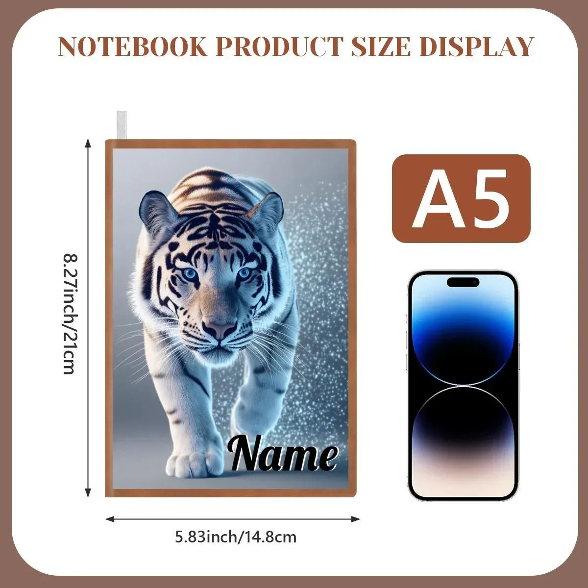 Personalized Blue Tiger Notebook: A5 Jungle Cat Journal for Writing, Keepsake Diary, Name Gift - Dream Dragons