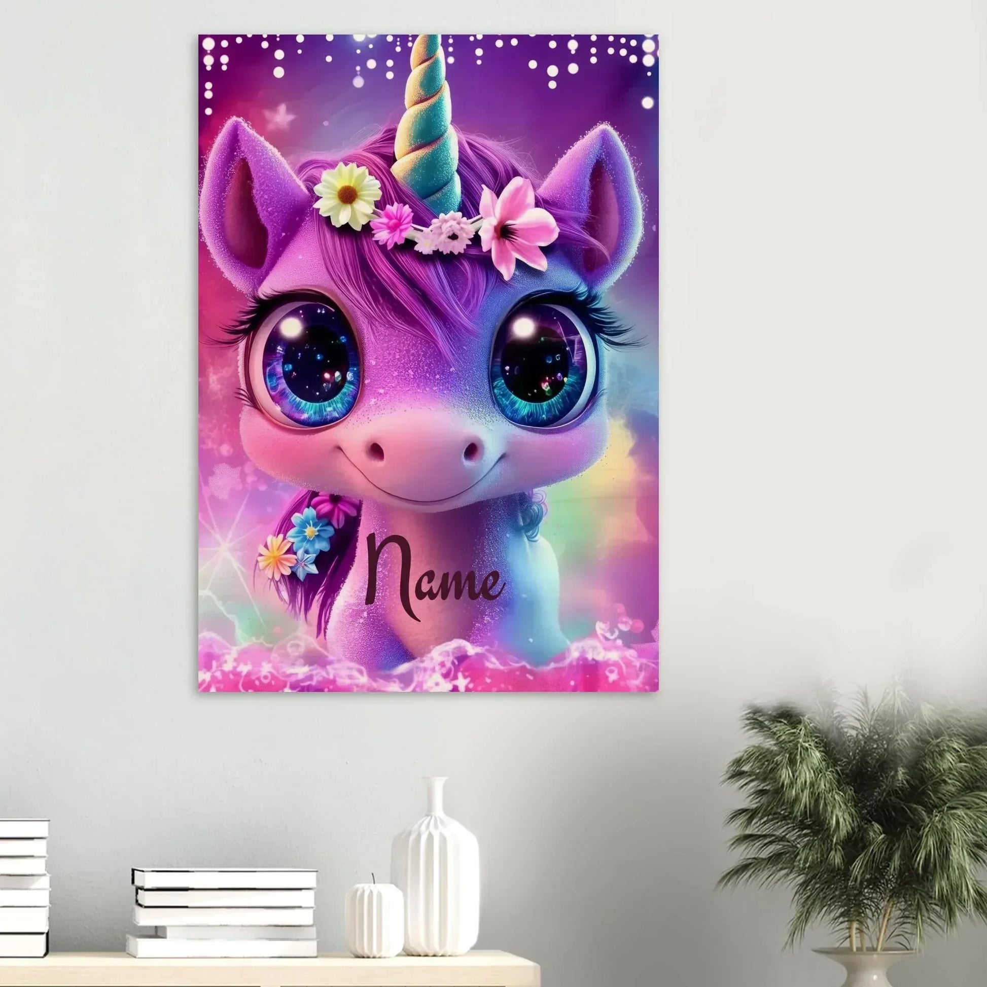 Personalized Unicorn Wall Art: Wood Name Print Nursery Decor - Dream Dragons