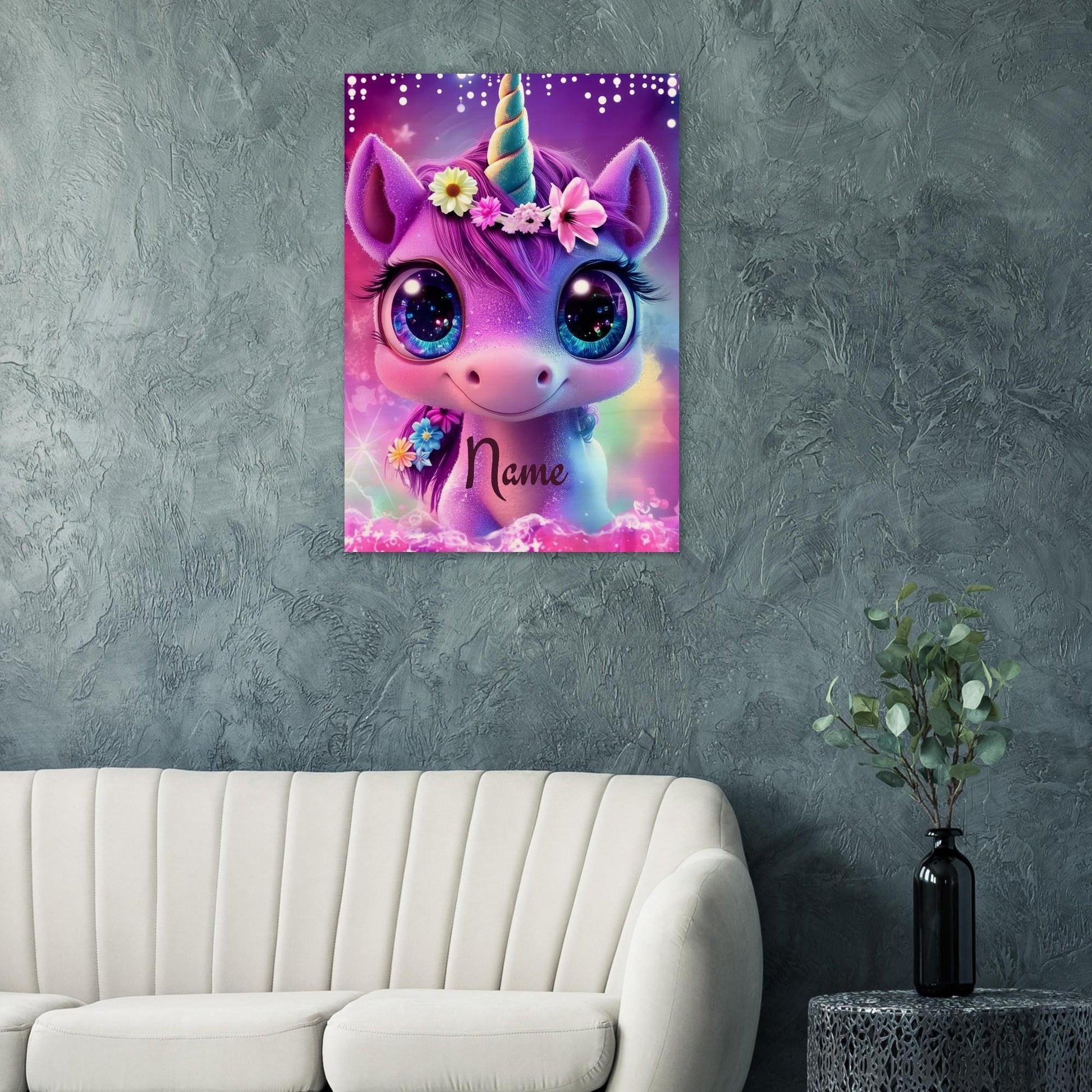 Personalized Unicorn Wall Art: Wood Name Print Nursery Decor - Dream Dragons
