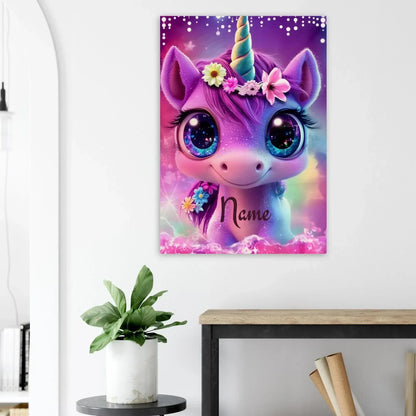 Personalized Unicorn Wall Art: Wood Name Print Nursery Decor - Dream Dragons