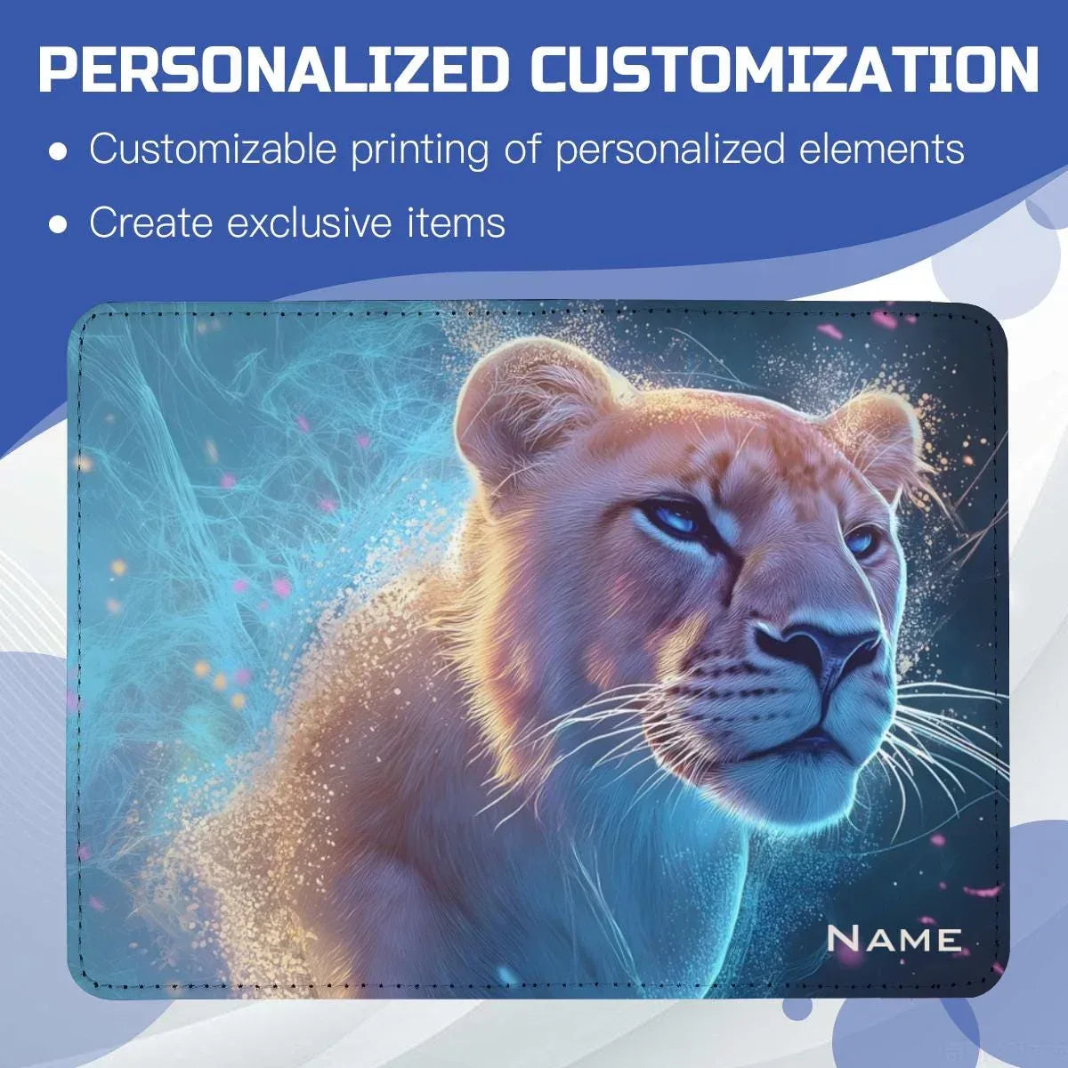 Personalized Lion Passport Holder: Starry Galaxy Travel Wallet, Holiday - Dream Dragons