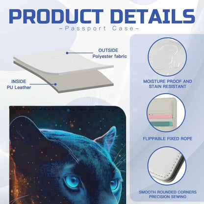 Personalized Celestial Panther Passport Holder: Cosmic Jungle Travel Wallet, Holiday - Dream Dragons