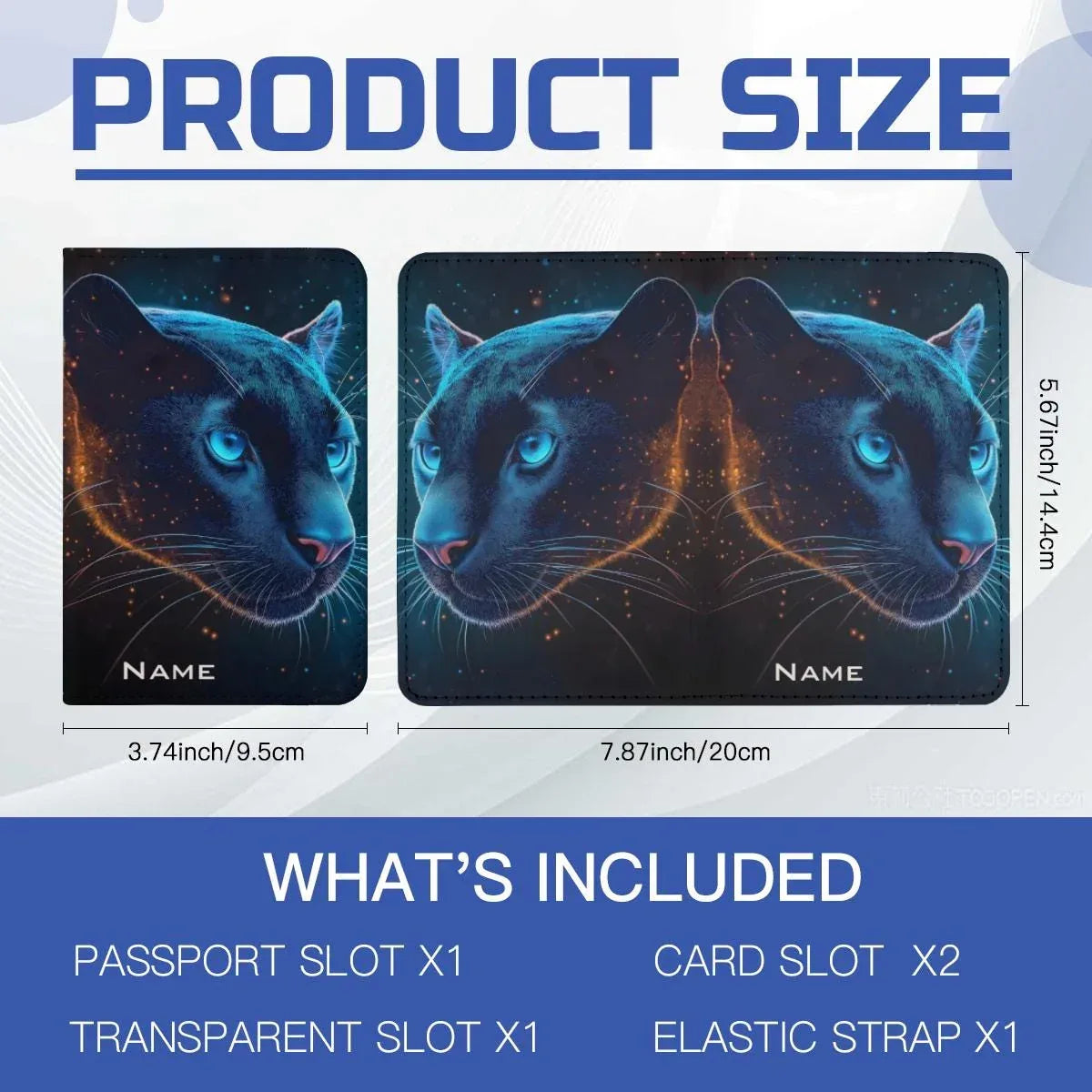 Personalized Celestial Panther Passport Holder: Cosmic Jungle Travel Wallet, Holiday - Dream Dragons