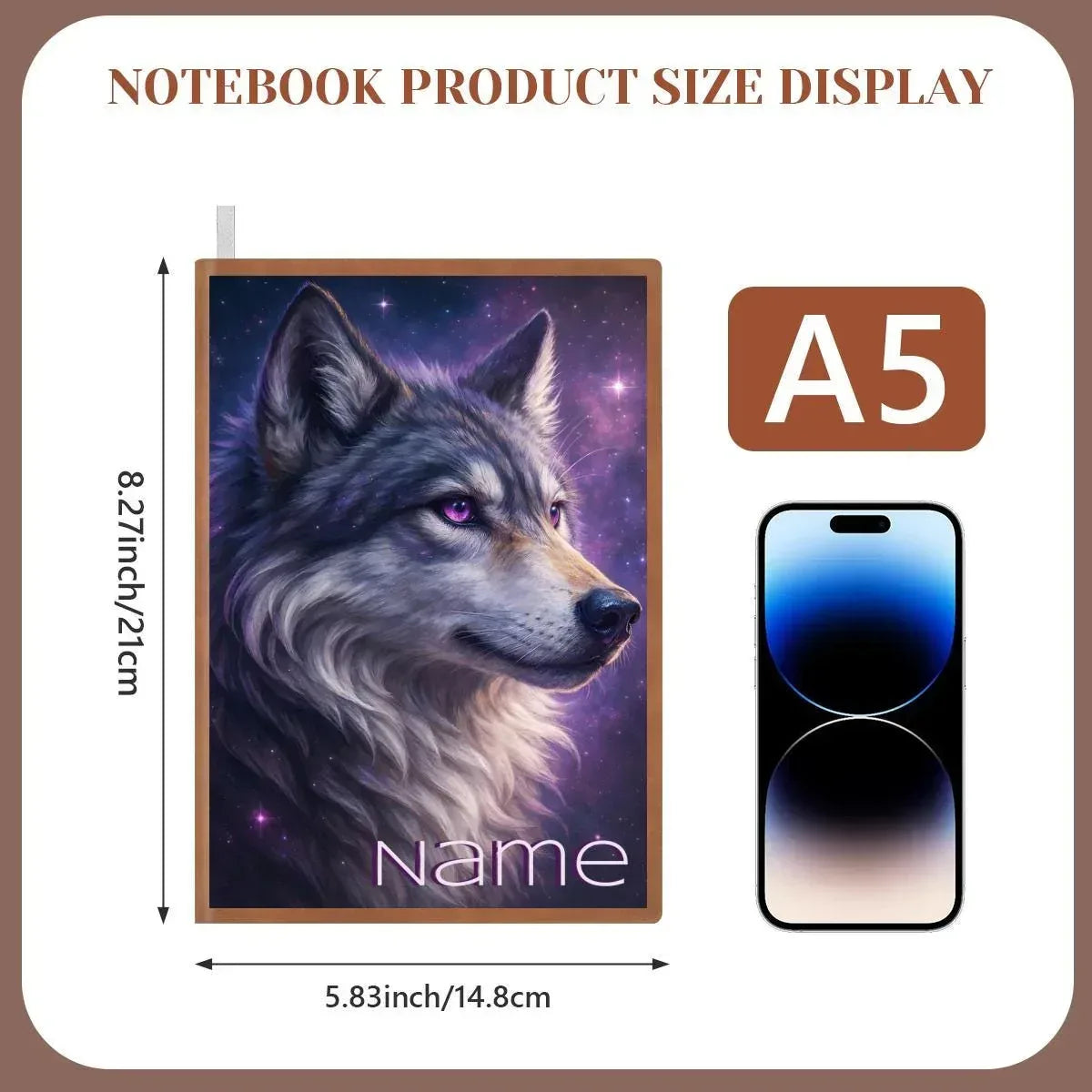 Personalized Mystical Wolf Journal: Galaxy A5 Notebook for Writing, Diary Keepsake - Dream Dragons