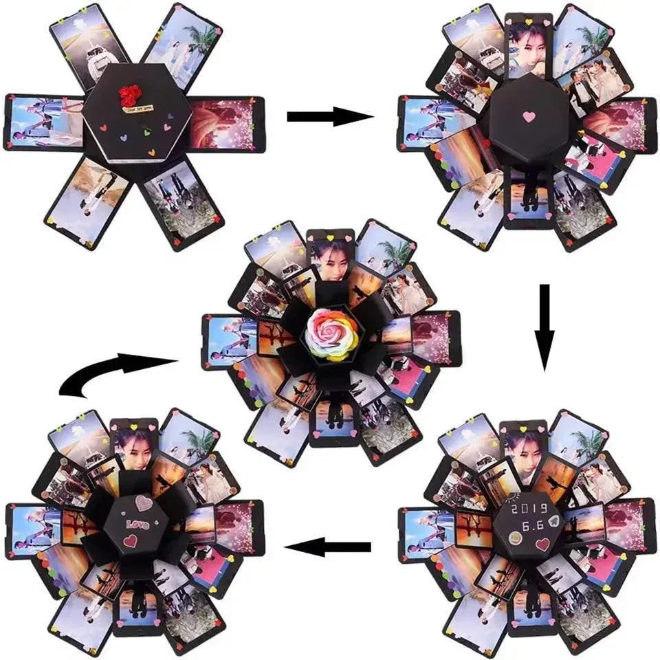 Photo Gift Explosion Surprise Box: Personalized Pop-Up Memory Keepsake, DIY Scrapbooking Album - Dream Dragons