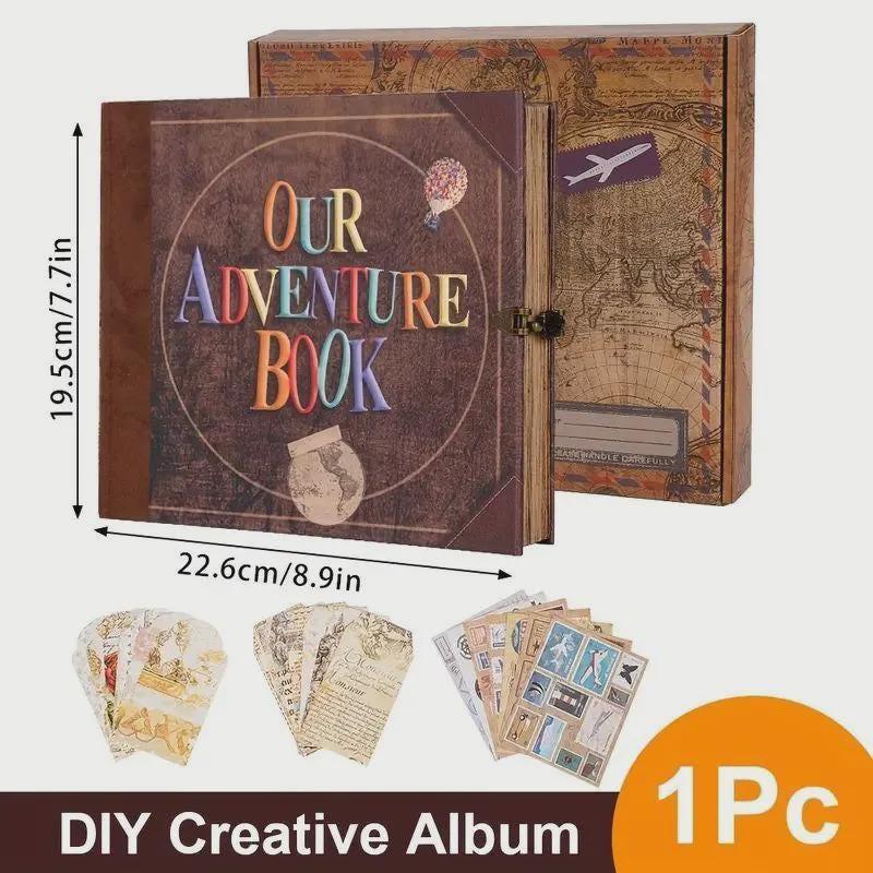 Our Adventure Book: Vintage Kraft Paper Scrapbook Album - Dream Dragons