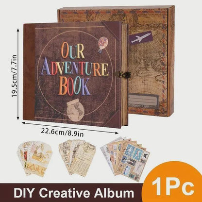 Our Adventure Book: Vintage Kraft Paper Scrapbook Album - Dream Dragons