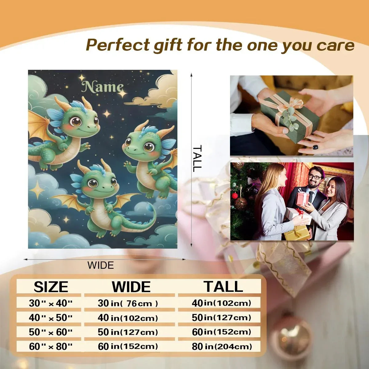 Personalized Green Dragon Blanket: Starry Night Bedroom Decor, Flannel Fleece Throw - Dream Dragons