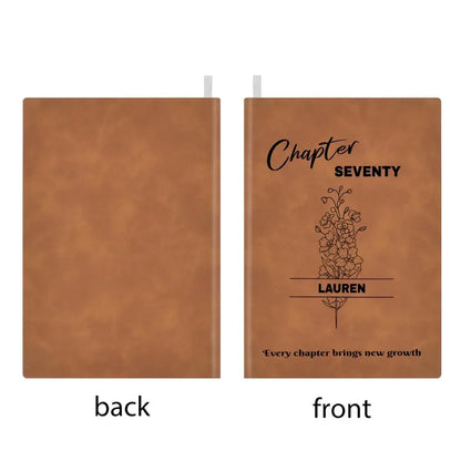 Personalized 80th, 70th, 60th, 50th, Birthday Leather Journal: Custom Age Year Gift, Keepsake Diary - Dream Dragons