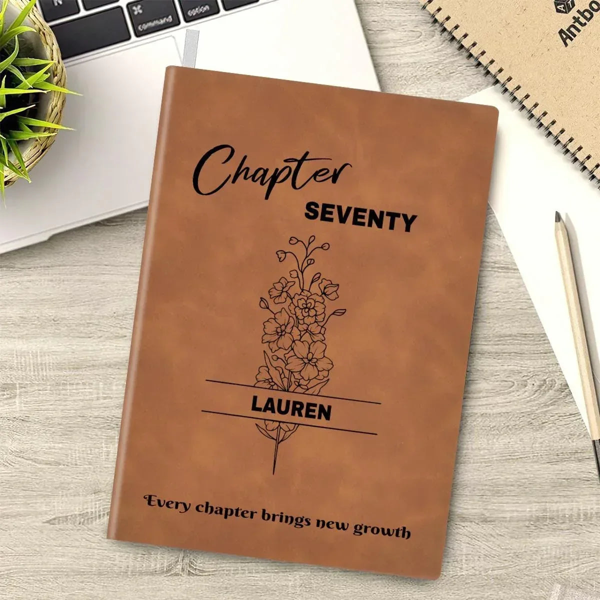 Personalized 80th, 70th, 60th, 50th, Birthday Leather Journal: Custom Age Year Gift, Keepsake Diary - Dream Dragons