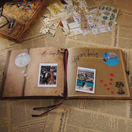 Our Adventure Book: Vintage Kraft Paper Scrapbook Album - Dream Dragons