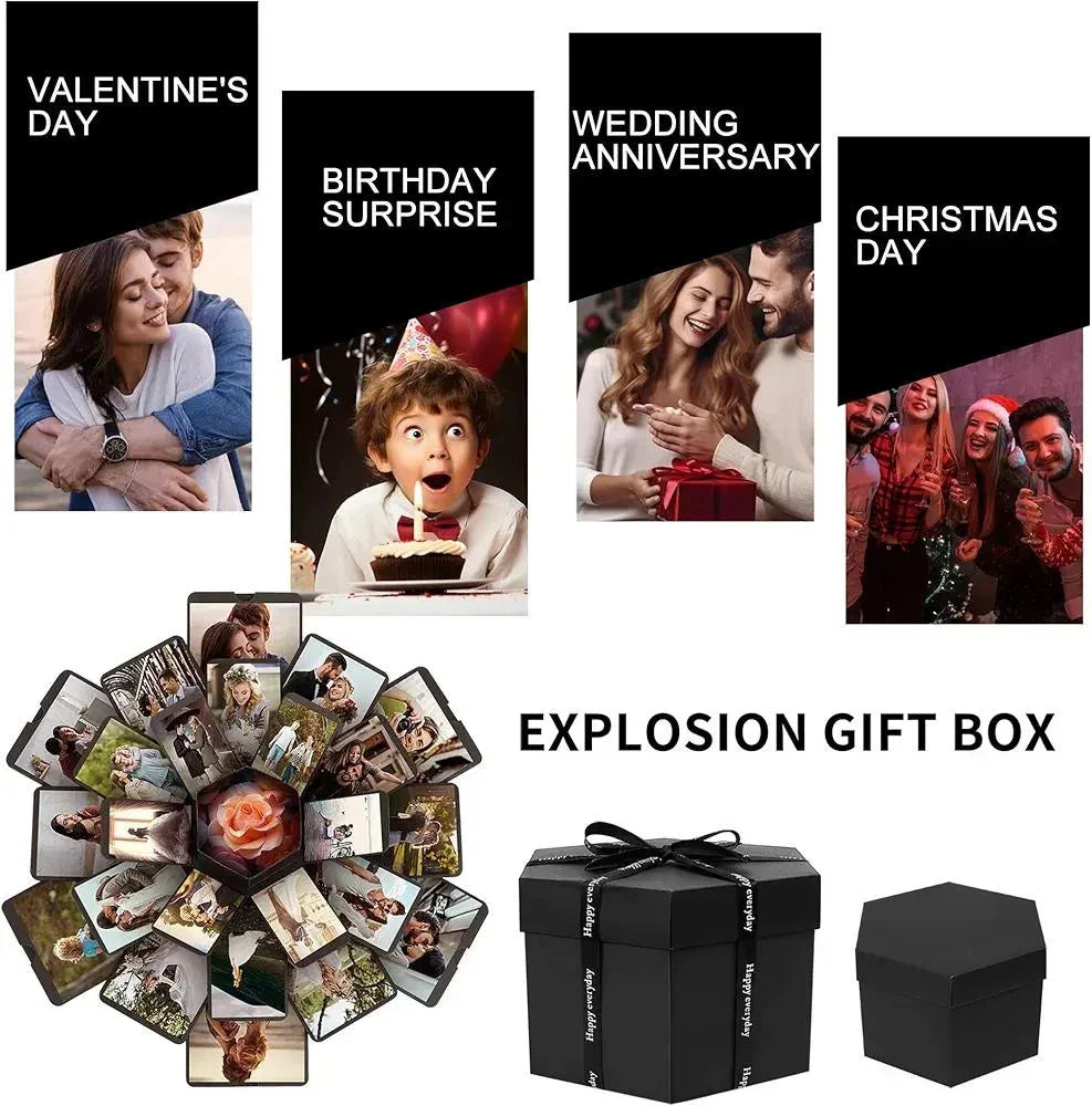 Photo Gift Explosion Surprise Box: Personalized Pop-Up Memory Keepsake, DIY Scrapbooking Album - Dream Dragons