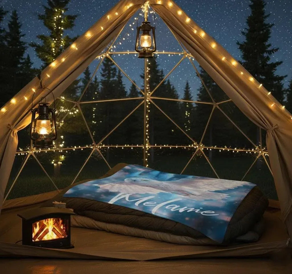 Personalized Wizarding Owl Blanket: Harry Potter Theme, Custom Flannel Fleece Name Throw - Dream Dragons