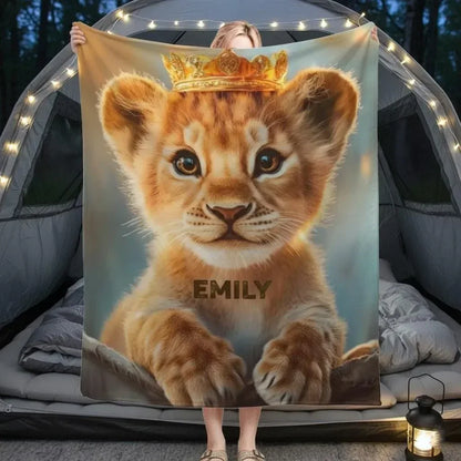 Customizable Lion King Baby Blanket: Simba Cub Keepsake Throw, Flannel Fleece Name Gift - Dream Dragons