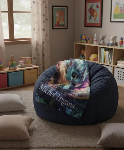 Personalized Dragon Blanket: Magical Flannel Fleece Throw, Super Soft Name Gift - Dream Dragons